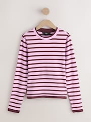 Pink Stripe Soft Touch Long Sleeve Layer Top - Image 5 of 7