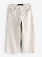 Ecru White Wide Leg Tie Belted Jeans - Image 1 of 1