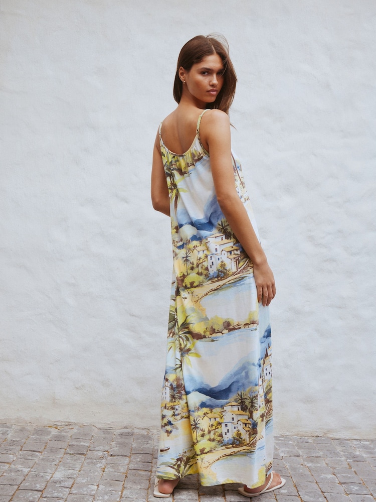 thin flowy dress Xiaocha Summer Back Tie Maxi Dress for Women Solid Thin Strap Deep Open Back Loose Flowy Beach Dresses, Women's, Size: Medium, Gold