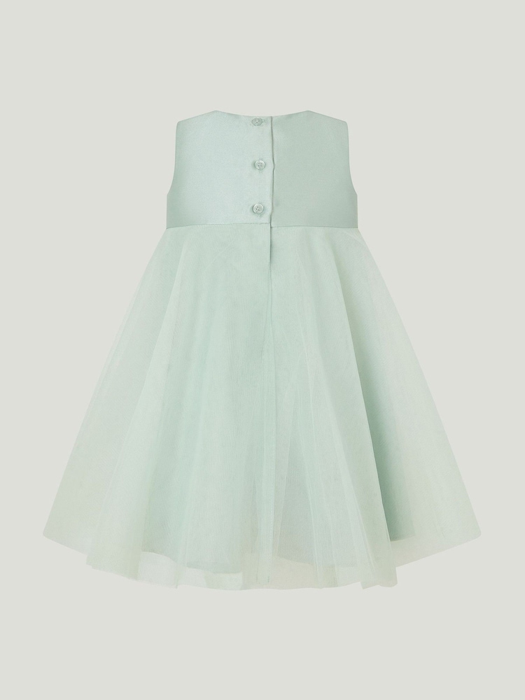 Monsoon Green Baby Bonnie Bow Dress - Image 2 of 3