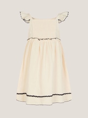 Monsoon Natural Floral Print Cornelli Embroidered Dress - Image 3 of 4