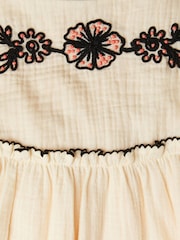 Monsoon Natural Floral Print Cornelli Embroidered Dress - Image 4 of 4