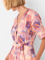 Whistles Pink Floral Button Front Jumpsuit - Image 4 of 5