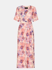 Whistles Pink Floral Button Front Jumpsuit - Image 5 of 5