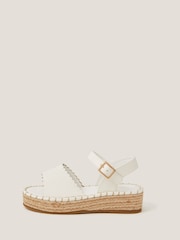 Monsoon White Scallop Espadrille Sandals - Image 1 of 3