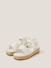 Monsoon White Scallop Espadrille Sandals - Image 2 of 3