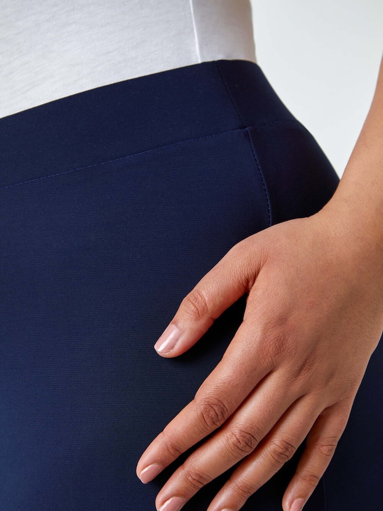 Roman Blue Curve Elastic Waist Wide Leg Trousers - Image 5 of 5