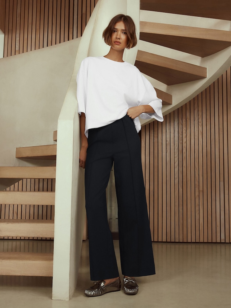 Black N. Premium Wide Leg Jersey Trousers - Image 1 of 7