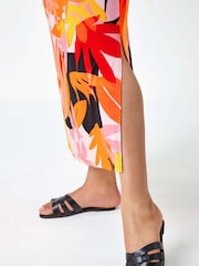 Roman Orange Curve Tropical Stretch Jersey Maxi Dress - Image 5 of 5