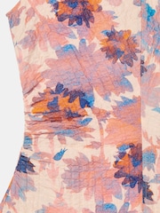 Whistles Pink Floral Print Textured Midi Dress - Image 5 of 5