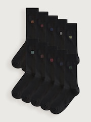 Black Orange/Green/Red Logo 10 Pack Embroidered Lasting Fresh Socks - Image 1 of 14