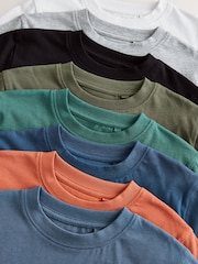 Black/Green/Blue/White/Rust/Grey - Pack de 8 camisetas de manga corta (3-16 años) - Imagen 11 de 12