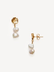 Anni Lu Gold Plated Pearly Drop Earrings - Image 1 of 2