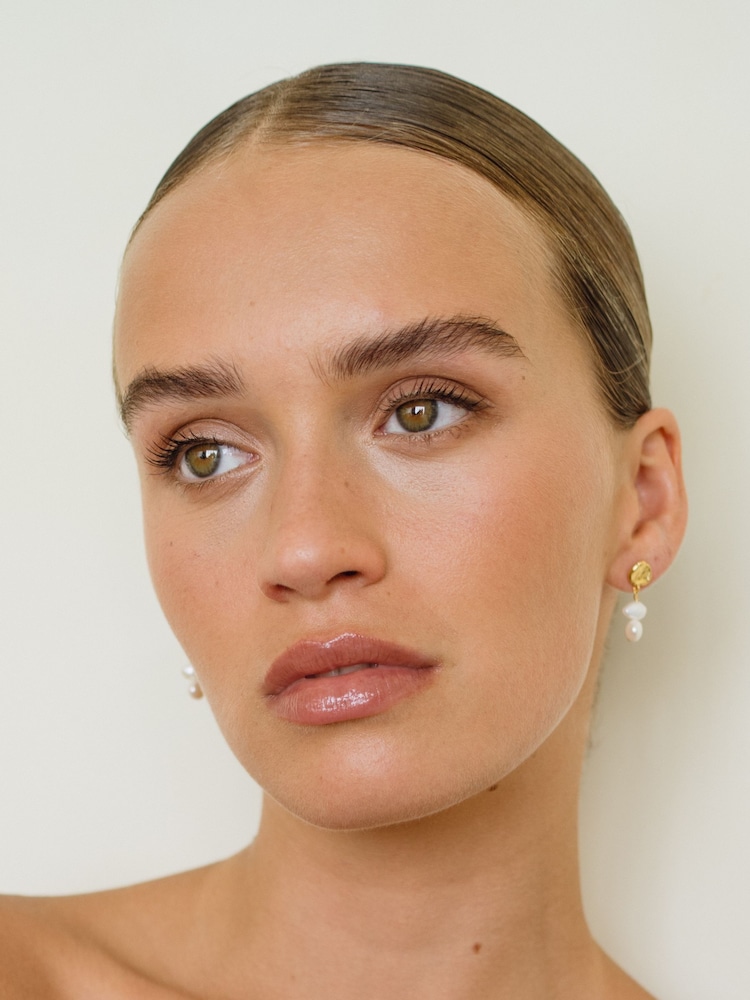 Anni Lu Gold Plated Pearly Drop Earrings - Image 2 of 2