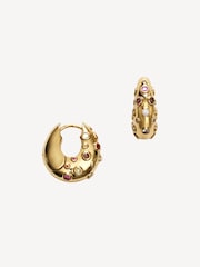 Anni Lu Gold Plated Crystal Bay Hoops - Image 1 of 3