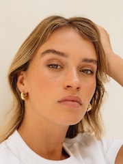 Anni Lu Gold Plated Crystal Bay Hoops - Image 3 of 3