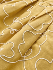 Ochre Yellow Embroidered Angel Sleeve Dress (3mths-8yrs) - Image 7 of 7