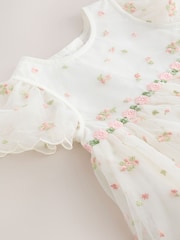 Ivory Embroidered Mesh Dress (3mths-8yrs) - Image 7 of 7