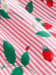 Red Strawberry Stripe Bow Front Prom Dress (3mths-8yrs) - Image 8 of 8