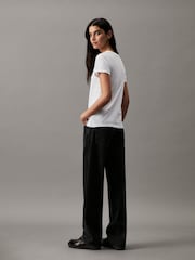 Branco - Camiseta Calvin Klein Slim de algodão - Imagem 1 de 5