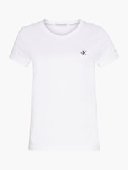 Branco - Camiseta Calvin Klein Slim de algodão - Imagem 4 de 5