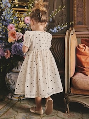 Ecru Spot Bow Dress (3mths-8yrs) - Image 3 of 8
