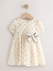 Ecru Spot Bow Dress (3mths-8yrs) - Image 4 of 8