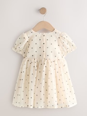 Ecru Spot Bow Dress (3mths-8yrs) - Image 5 of 8