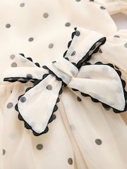 Ecru Spot Bow Dress (3mths-8yrs) - Image 6 of 8