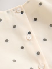 Ecru Spot Bow Dress (3mths-8yrs) - Image 7 of 8