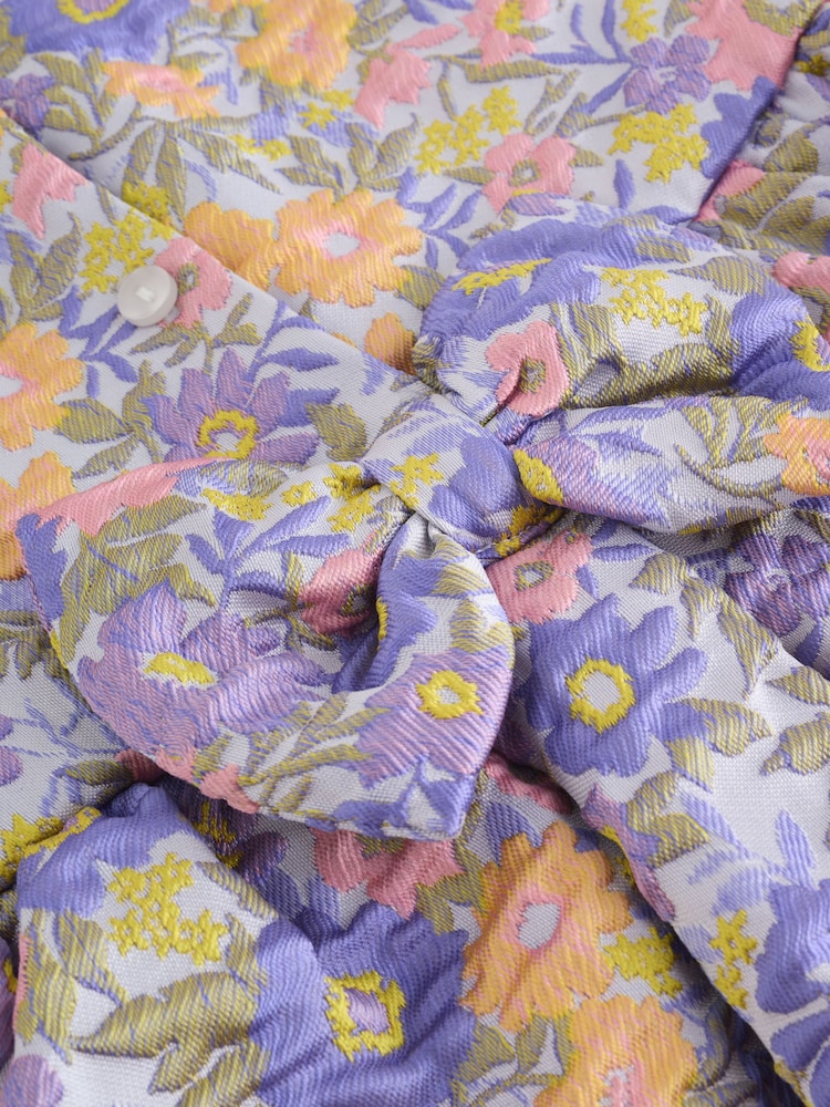 Purple Floral Jacquard Prom Dress (3mths-8yrs) - Image 8 of 8