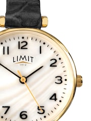 Limit  30mm Womens Round Gold Analogue Watch with Black Strap - Image 3 of 4