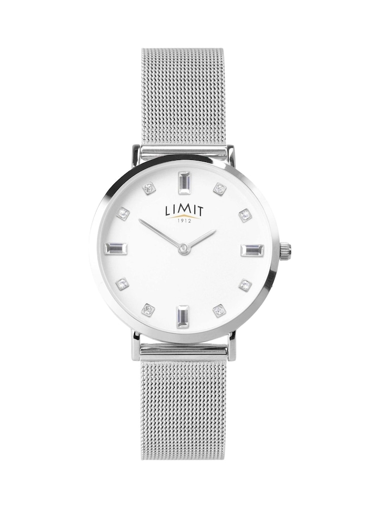 Limit Secret Garden 36mm Womens Round Silver Analogue Watch with Black Strap - Image 1 of 4