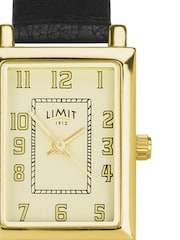 Limit Classic 20mm Womens Rectangular Gold Analogue Watch with Black Strap - Image 3 of 4