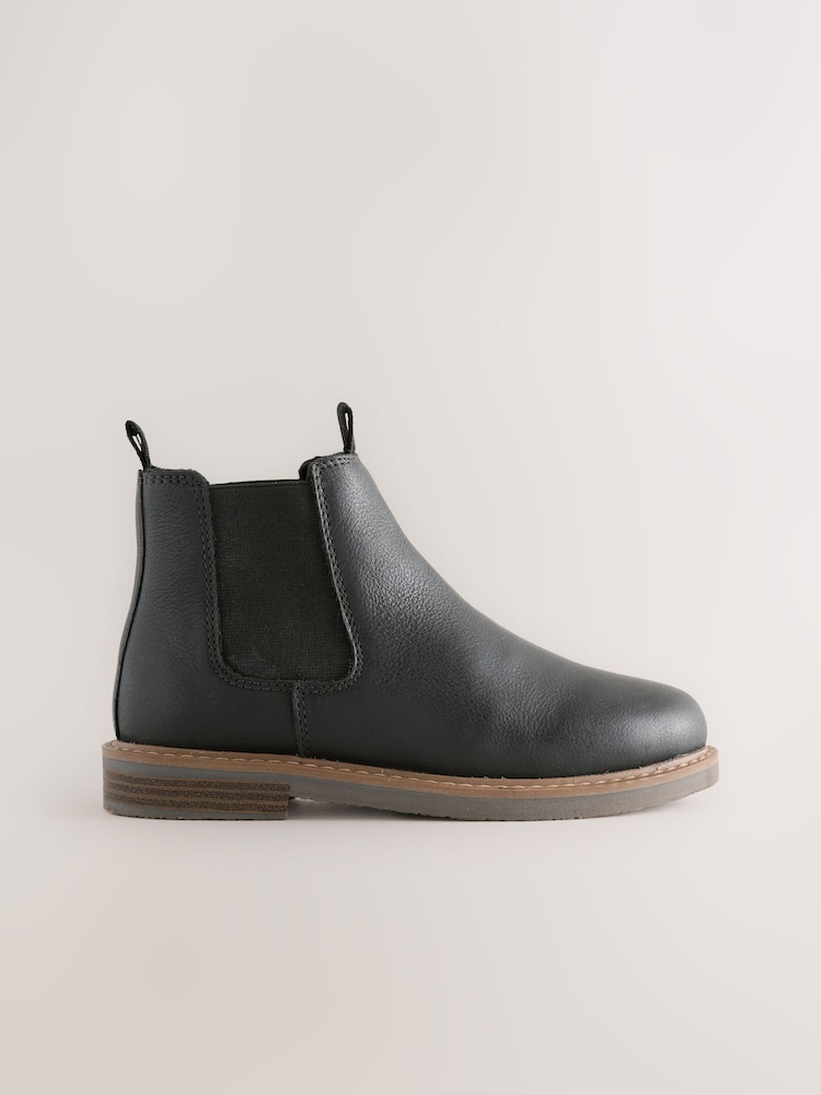 Black Standard Fit (F) Leather Chelsea Boots - Image 2 of 5