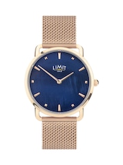 Limit  33mm Womens Round Rose Gold Analogue Watch with Rose Gold Mesh Strap - Image 1 of 4