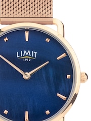 Limit  33mm Womens Round Rose Gold Analogue Watch with Rose Gold Mesh Strap - Image 3 of 4