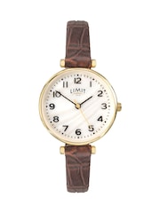 Limit Classic 30mm Womens Round Gold Analogue Watch with Brown Strap - Image 1 of 4