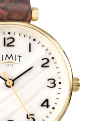 Limit Classic 30mm Womens Round Gold Analogue Watch with Brown Strap - Image 3 of 4