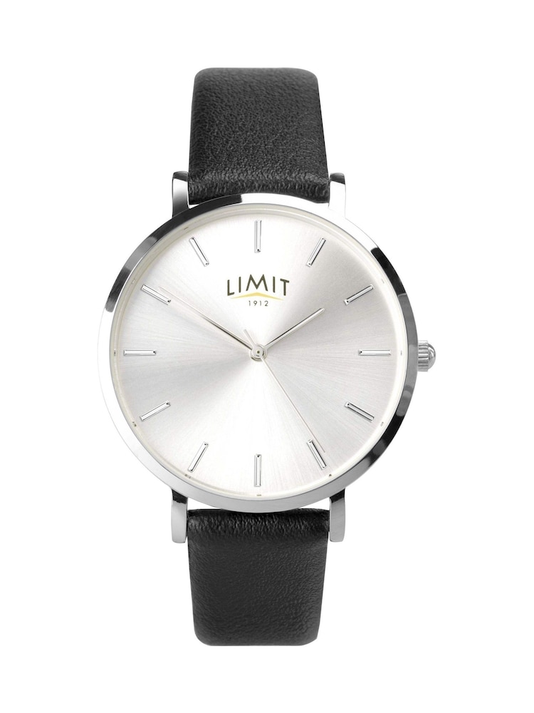 Limit Secret Garden 36mm Womens Round Silver Analogue Watch with Black Strap - Image 1 of 4