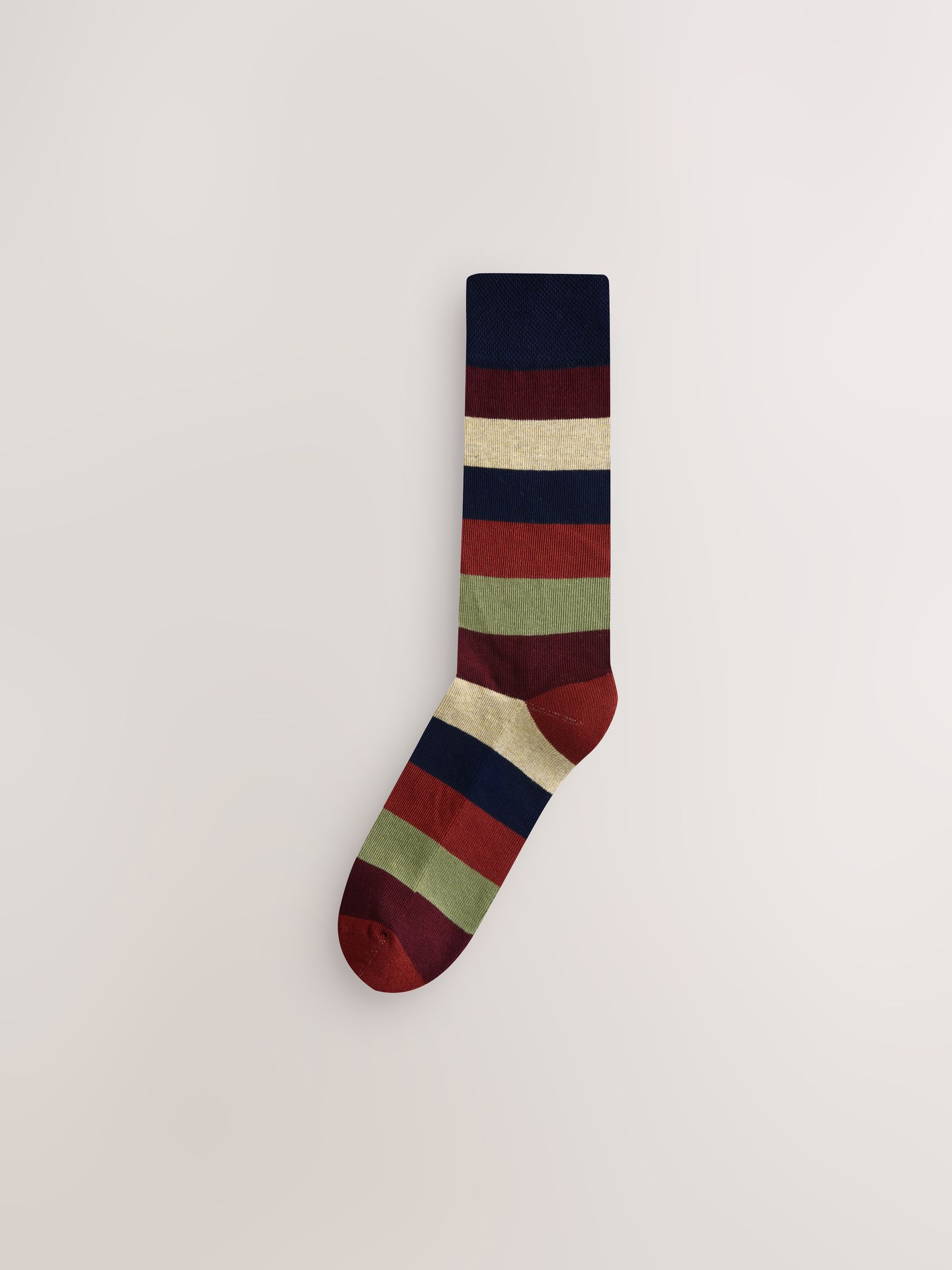 Buy Green/Blue/Grey Striped Cushioned Sole Comfort Socks 10 Pack