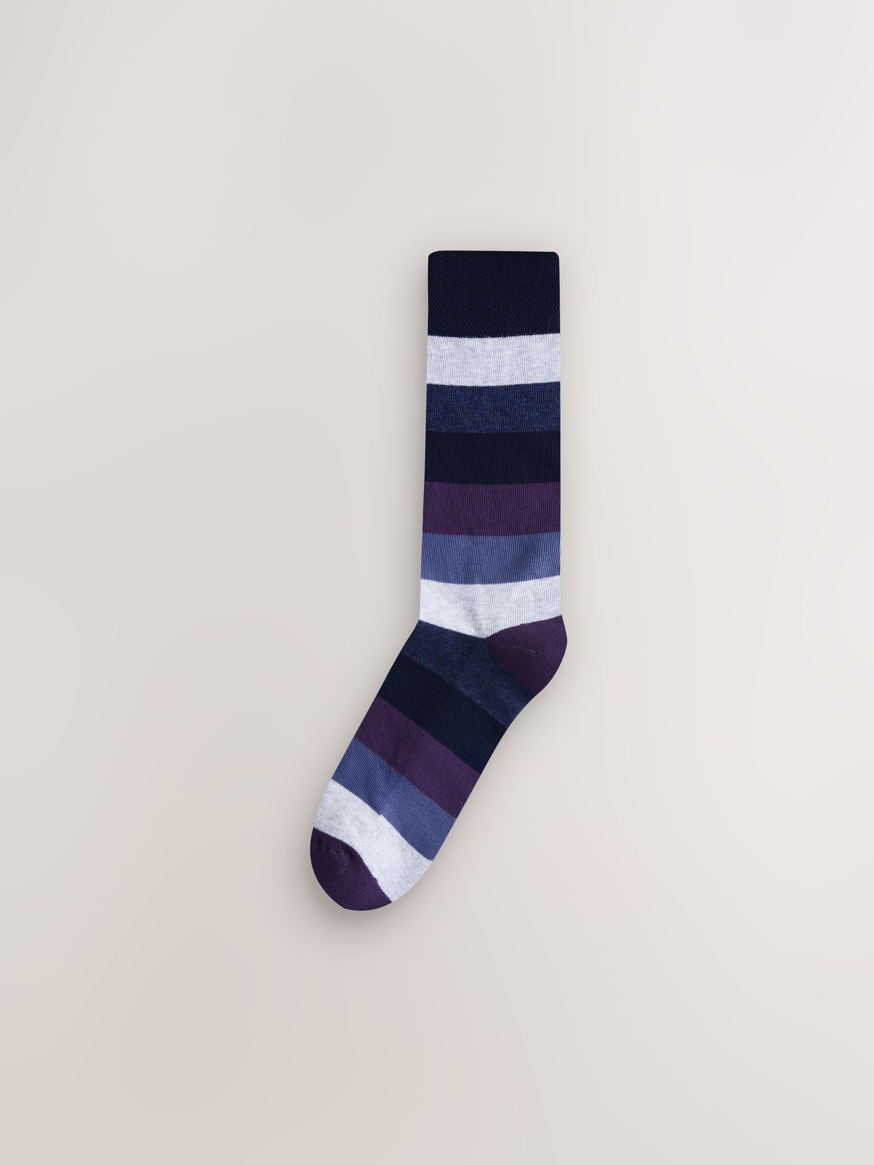 Buy Green/Blue/Grey Striped Cushioned Sole Comfort Socks 10 Pack