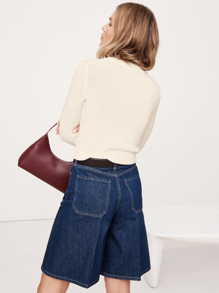 Banana Republic Shrunken Cotton-Silk Crew-Neck Jumper - Bild 2 von 4