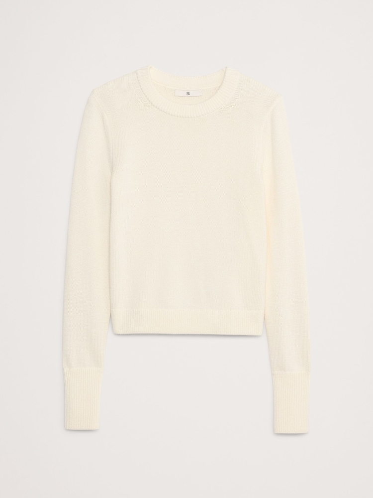 Banana Republic Shrunken Cotton-Silk Crew-Neck Jumper - Bild 4 von 4