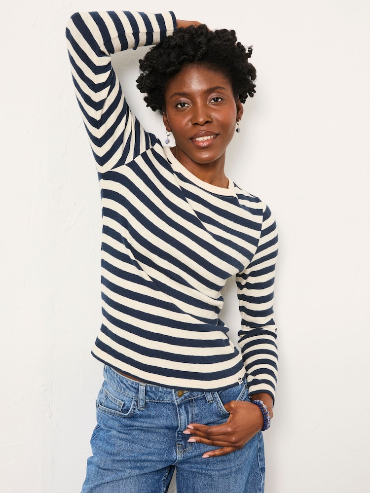 FatFace Callie Navy Stripe Long Sleeve Top - Image 1 of 6 FatFace Callie Navy Stripe Long Sleeve Top - Image 1 of 6