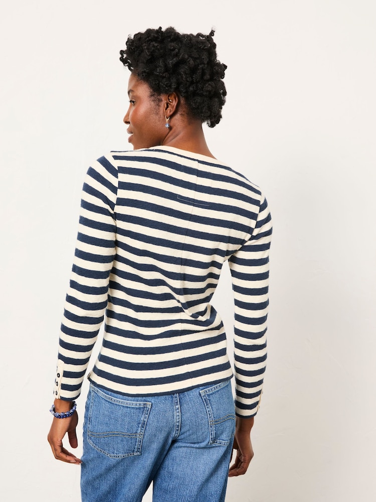 FatFace Callie Navy Stripe Long Sleeve Top - Image 2 of 6 FatFace Callie Navy Stripe Long Sleeve Top - Image 2 of 6