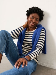 FatFace Callie Navy Stripe Long Sleeve Top - Image 5 of 6