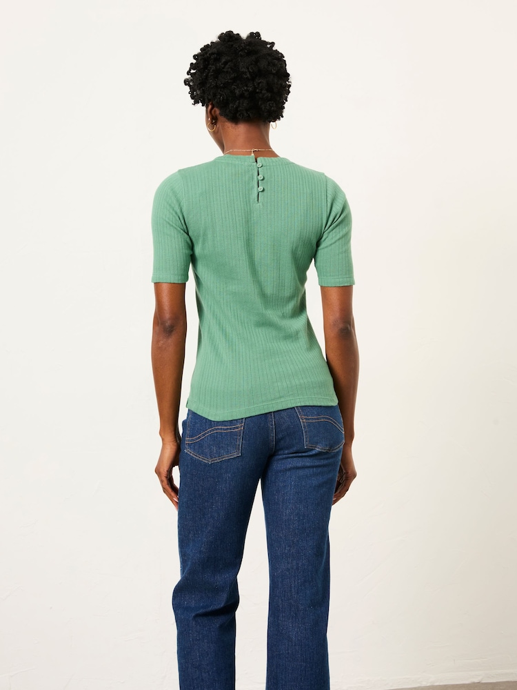 FatFace Callie Green Pointelle Top - Image 5 of 5