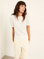 FatFace Callie Ivory Pointelle Top - Image 1 of 5