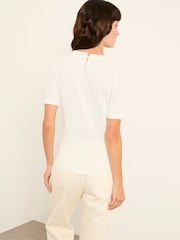 FatFace Callie Ivory Pointelle Top - Image 2 of 5